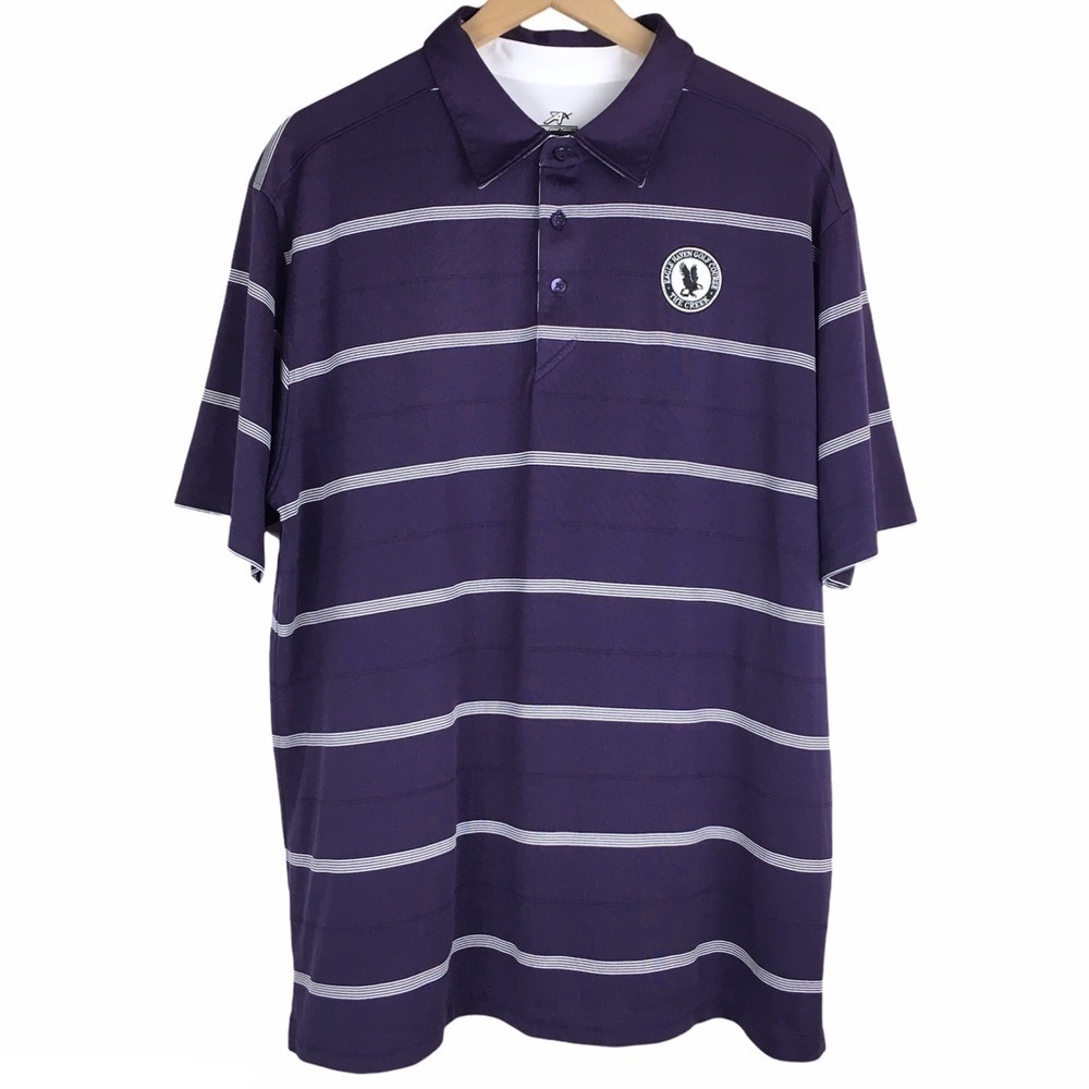 AHEAD Extreme Polo Shirt Stripe Eagle Haven Golf Course The Creek Size Large